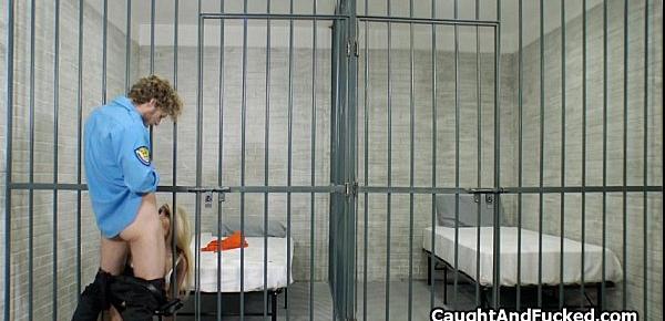  Hot blond convict fucked in jail